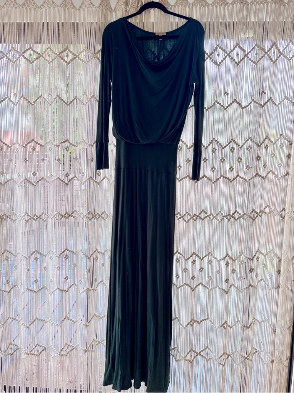 Anthropologie Dark Green Knit Maxi Dress
